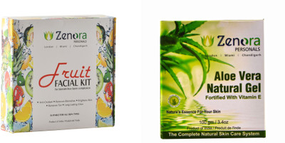 

Zenora Mixed Fruit Facial Kit & Aloe Vera Natural Gel Combo(Set of 2)