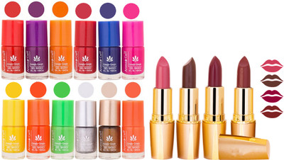 

Aroma Care All About Nail 12 Piece Color Nail Lacquer Combo Set + 4 Rythm Creamy Matte Lipstick Combo 109(Set of 16)