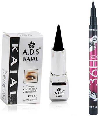 

ADS Matte Kajal with Sketch Pen Eyeliner(Set of 2)