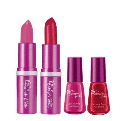 

Avon Color Bliss Lipstick + Color me Pretty Nail Enamel Combo(Set of 4)