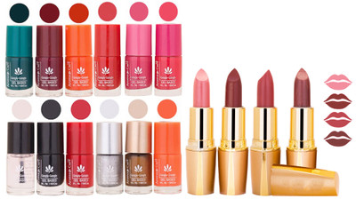 

Aroma Care Lot of 12-piece Surprise Nail Polish Set and Rythm Lipsticks Combo 121(Set of 16)