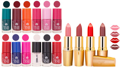 

Aroma Care Lot of 12-piece Surprise Nail Polish Set and Rythm Lipsticks Combo 156(Set of 16)