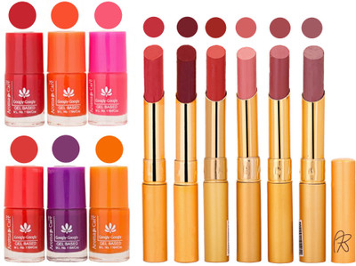 

Aroma Care Nail Polish Set and Rythm Lipstick Sets ( Modern Shades) 1803201809(Set of 12)
