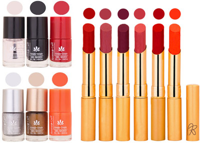 

Aroma Care 6 Nail Polish Set Rythm 6 Pcs Lipstick 6 Awesome Color for Fashion Women 2332017111(Set of 12)
