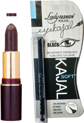 

Lady Fashion Lipstick And Kajal Combo(Set of 2)