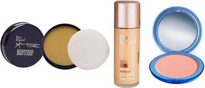 

Blue Heaven Xpression Pan Cake (71), Oil Free Foundation (Cream Beige) & Silk On Face Compact (SKIN) Combo.(Set of 3)