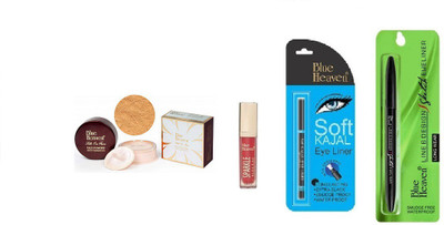 

Blue Heaven face powder with foundation,kajal,sindoor,sketch liner(Set of 4)