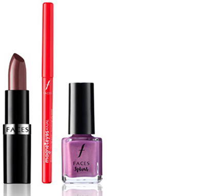 

Faces Go Chic Lipstick Suede Pink +Magneteyes Kajal+ Splash Nail Enamel Get Mauve _ing(Set of 3)