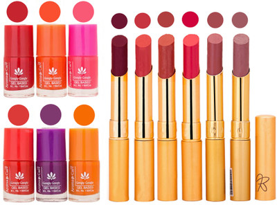 

Aroma Care Nail Polish Set and Rythm Lipstick Sets ( Modern Shades) 1803201835(Set of 12)