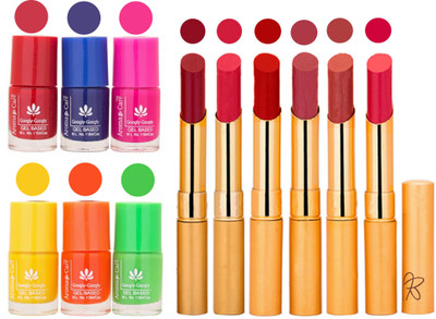 

Aroma Care Makeup Women Nail Polish and Exclusive Long Lasting Lipstick Set 19(Set of 12)
