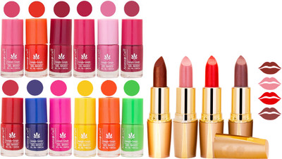 

Aroma Care Lot of 12-piece Surprise Nail Polish Set and Rythm Lipsticks Combo 110(Set of 2)