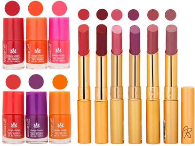 

Aroma Care Nail Polish Set and Rythm Lipstick Sets ( Modern Shades) 1803201808(Set of 12)
