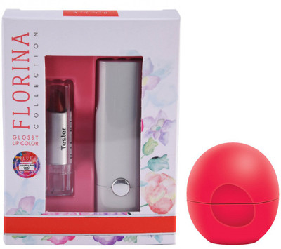 

Blue Heaven Florina Glossy Lipstick (Tempting Red) & Lip Balm Strawberry (8 GM)(Set of 2)
