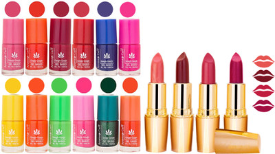 

Aroma Care All About Nail 12 Piece Color Nail Lacquer Combo Set + 4 Rythm Creamy Matte Lipstick Combo 168(Set of 16)