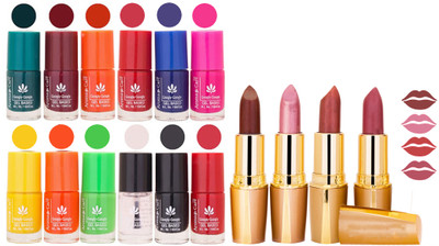 

Aroma Care Lot of 12-piece Surprise Nail Polish Set and Rythm Lipsticks Combo 05(Set of 16)