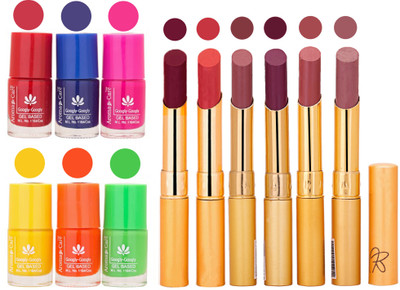

Aroma Care Makeup Women Nail Polish and Exclusive Long Lasting Lipstick Set 142(Set of 12)