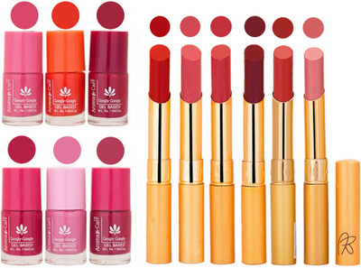 

Aroma Care Quick Dry Nail Polish and Rythm Lipstick Combo 1803201916(Set of 12)