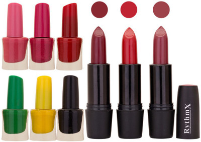 

Rythmx NEW STB RYTH BLK LIPSTICKS AND NAIL POLISH IMPORTANT COMBO 31(Set of 9)