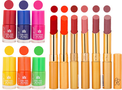 

Aroma Care Makeup Women Nail Polish and Exclusive Long Lasting Lipstick Set 161(Set of 12)