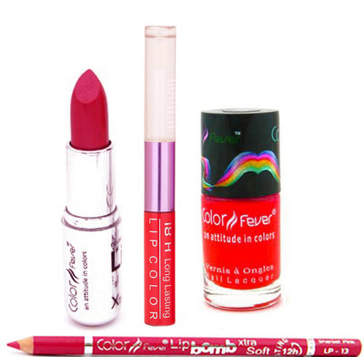 

Color Fever Lipstick+ Nail Polish Combo 521(Set of 4)
