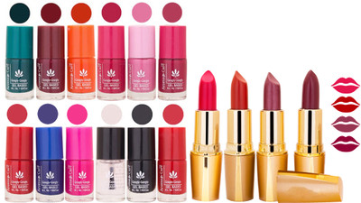

Aroma Care All About Nail 12 Piece Color Nail Lacquer Combo Set + 4 Rythm Creamy Matte Lipstick Combo 04(Set of 16)