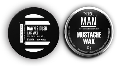 

The Real Man Dawn 2 Dusk HAIR WAX (50g) & Mustache Wax (50g)(Set of 2)