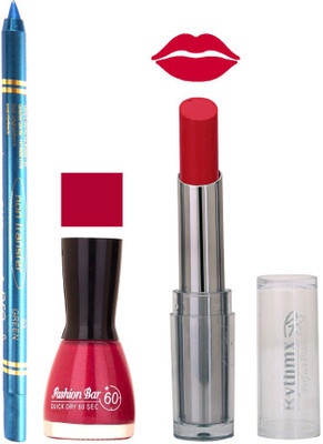

Rythmx Lipstick , Nail Polish And Turquoise Blue Kajal Makeup Combo 1137(Set of 3)
