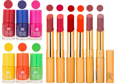 

Aroma Care Makeup Women Nail Polish and Exclusive Long Lasting Lipstick Set 149(Set of 12)