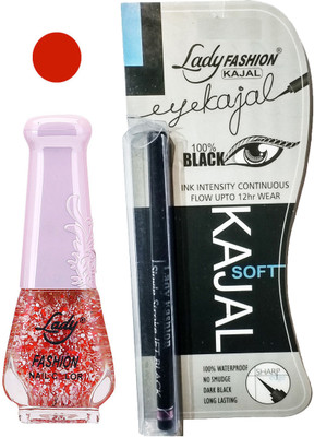 

Lady Fashion Nail Polish and Kajal Combo 2010201661(Set of 2)