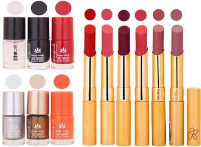 

Aroma Care 6 Nail Polish Set Rythm 6 Pcs Lipstick 6 Awesome Color for Fashion Women 2332017066(Set of 12)