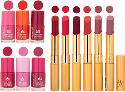 

Aroma Care Quick Dry Nail Polish and Rythm Lipstick Combo 1803201894(Set of 12)