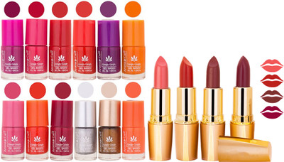 

Aroma Care All About Nail 12 Piece Color Nail Lacquer Combo Set + 4 Rythm Creamy Matte Lipstick Combo 27(Set of 16)