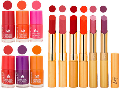 

Aroma Care Nail Polish Set and Rythm Lipstick Sets ( Modern Shades) 1803201773(Set of 12)