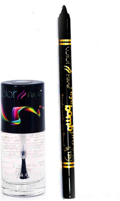 

Color Fever 953 Topcoat Nail Polish+Black Kajal(Set of 2)