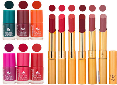 

Aroma Care Famous Combo of Nail Polish with Rythm Long Lasting Lipstick Sets 183201717(Set of 12)