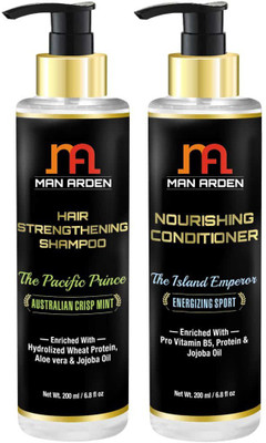 

Man Arden Hair Strengthening Shampoo (The Pacific Prince) + Nourishing Conditioner (The Island Emperor)(Set of 2)