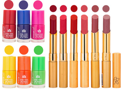 

Aroma Care Makeup Women Nail Polish and Exclusive Long Lasting Lipstick Set 09(Set of 12)