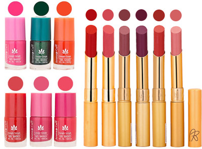 

Aroma Care Perfect Combo of Nail Polish and Rythm Lipstick Popular Shades in Wholesale Rate 2332017077(Set of 12)