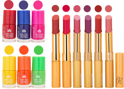 

Aroma Care Makeup Women Nail Polish and Exclusive Long Lasting Lipstick Set 153(Set of 12)