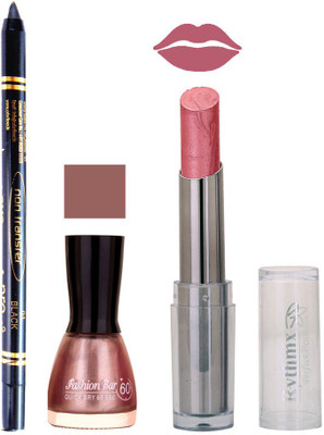 

Rythmx Lipstick , Nail Polish And Stay On Black Kajal Makeup Combo 1032(Set of 3)