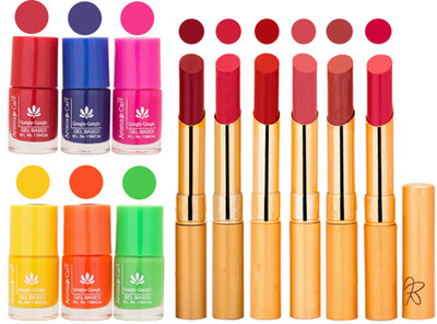 

Aroma Care Makeup Women Nail Polish and Exclusive Long Lasting Lipstick Set 04(Set of 12)