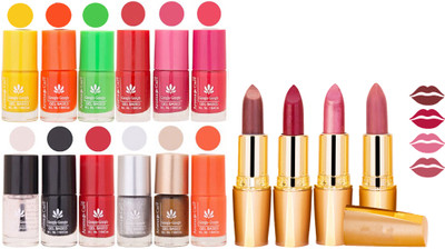 

Aroma Care Gel Nail Polish Set Quick Dry, Long Lasting and Creamy Matte Lipstick Combo 18(Set of 16)
