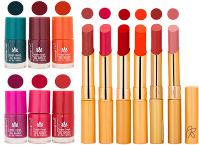 

Aroma Care Famous Combo of Nail Polish with Rythm Long Lasting Lipstick Sets 183201848(Set of 12)