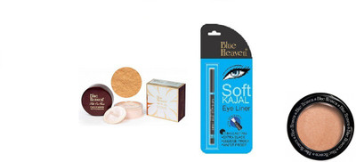 

Blue Heaven silk on face powder with foundation,kajal,diamond blush on(Set of 3)