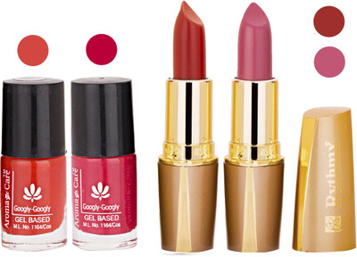 

Rythmx Orange Nail Polish + Maroon Lipstick Combo 2907201656(Set of 4)