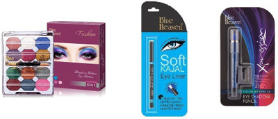 

Blue Heaven eye shadow,kajal,eye shadow blue pencil(Set of 3)