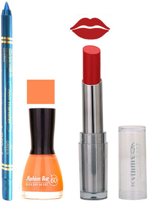 

Rythmx Lipstick , Nail Polish And Turquoise Blue Kajal Makeup Combo 1172(Set of 3)