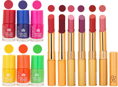 

Aroma Care Makeup Women Nail Polish and Exclusive Long Lasting Lipstick Set 107(Set of 12)
