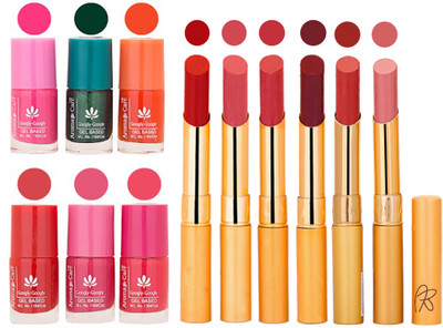 

Aroma Care Perfect Combo of Nail Polish and Rythm Lipstick Popular Shades in Wholesale Rate 2332017052(Set of 12)