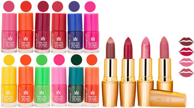 

Aroma Care Gel Nail Polish Set Quick Dry, Long Lasting and Creamy Matte Lipstick Combo 1106(Set of 16)